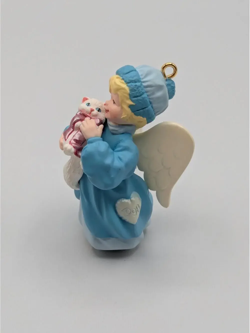 Hallmark Keepsake Guardian Friend 1998 Vintage Angel and Cat Christmas Ornament